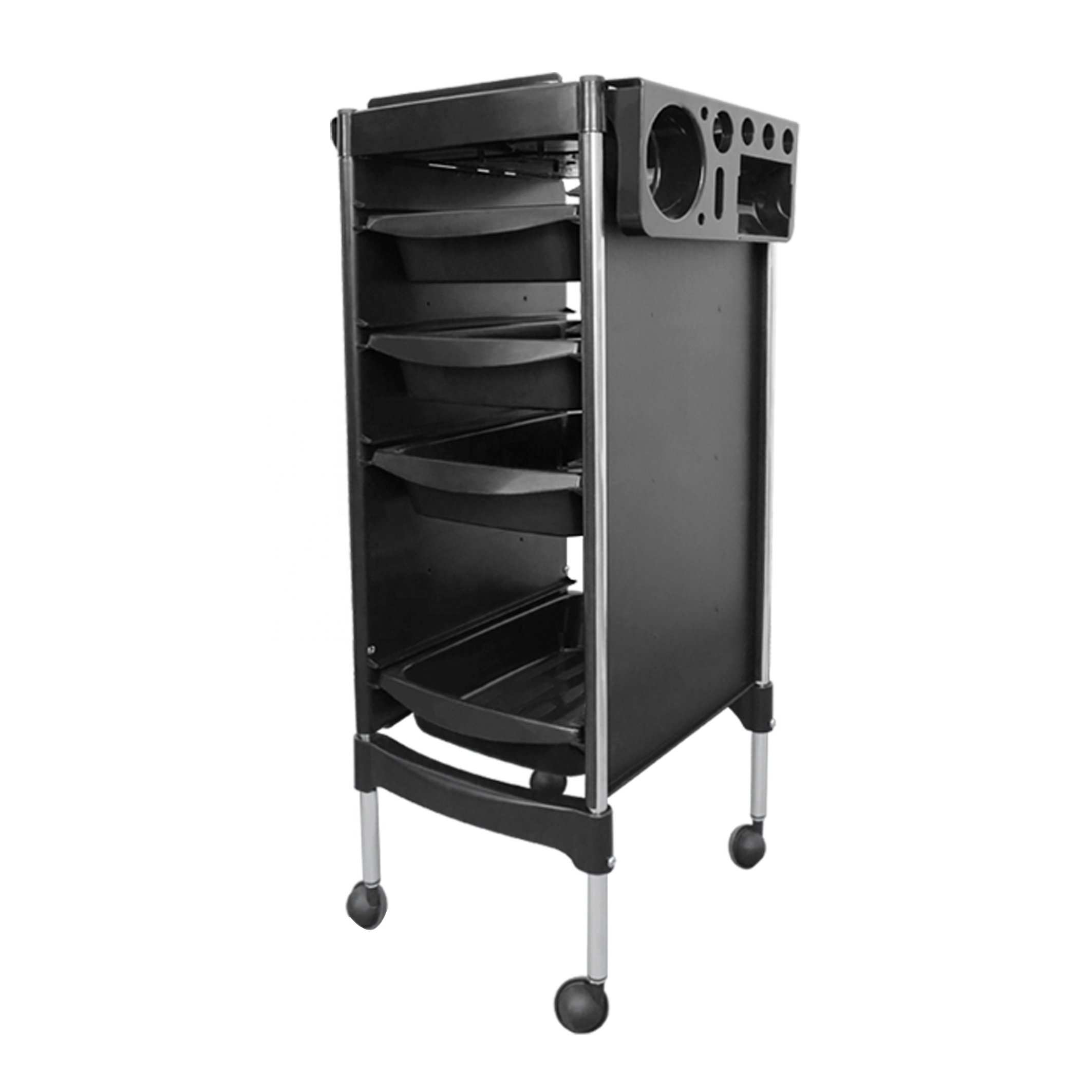 Wholesale Good Quality multifunctional professional metal hair salon trolley With Wheels Mobile Rolling Storage for Barber Shop