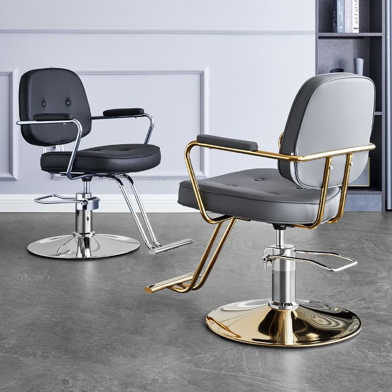 Wholesale Hot Modern Salon Furniture Golden Barber Chair with Up and Down Rotating Hydraulic Pump Salon Chair