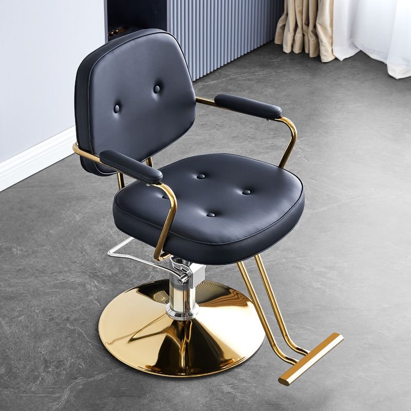 Wholesale Hot Modern Salon Furniture Golden Barber Chair with Up and Down Rotating Hydraulic Pump Salon Chair