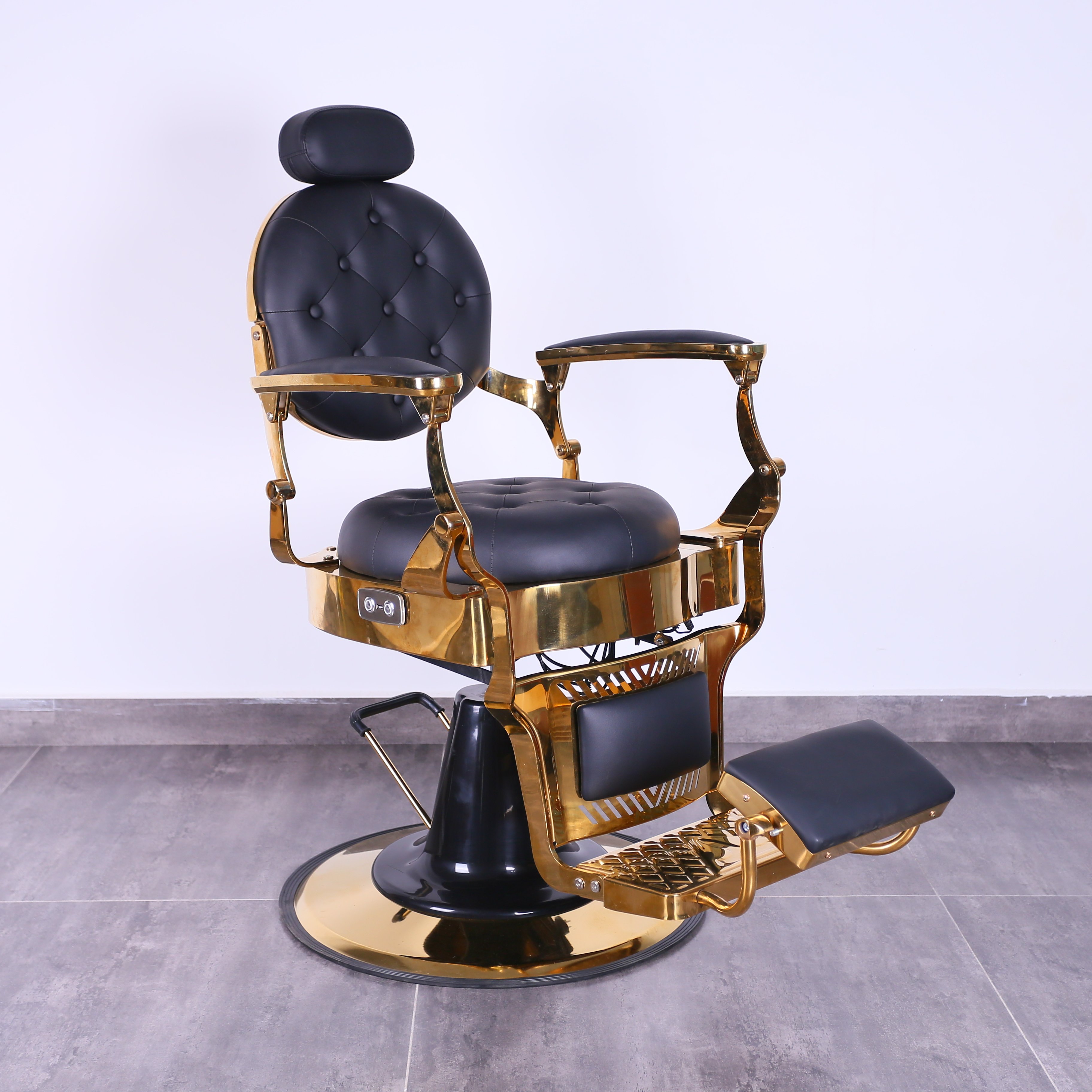 Luxury Black Woman Vintage Haircut Barber Shop Furniture Set Chair Equipment Adjustable High Seat