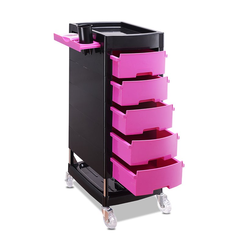Hot selling Four-wheel stainless tube hair salon cart beauty trolley
