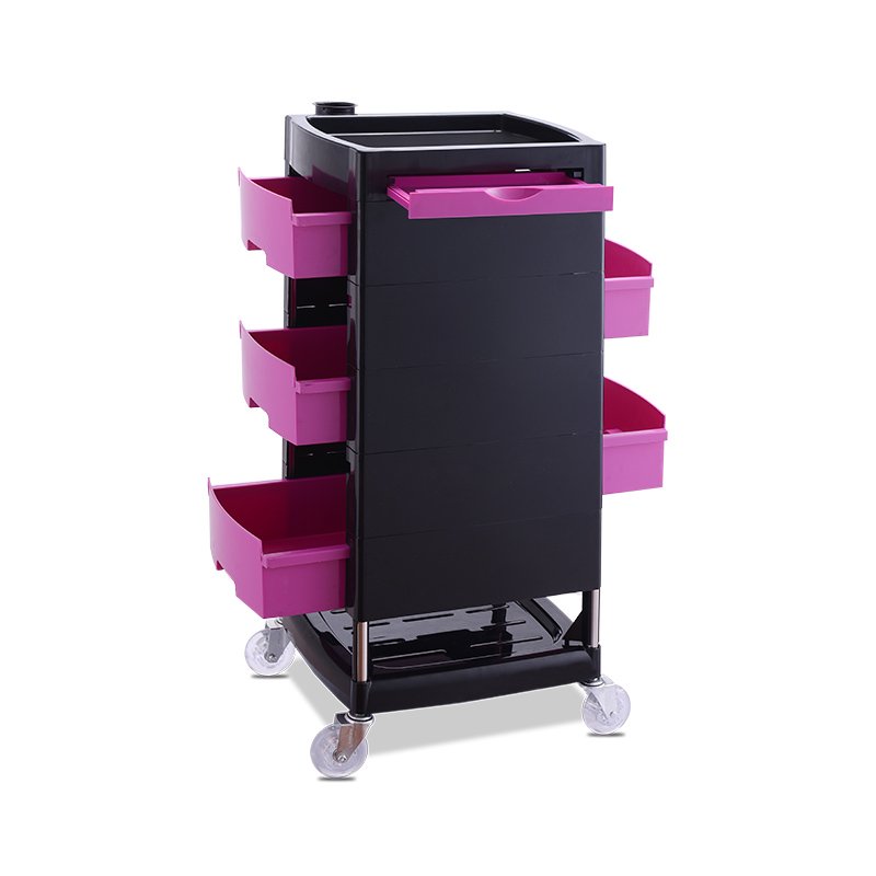 Hot selling Four-wheel stainless tube hair salon cart beauty trolley