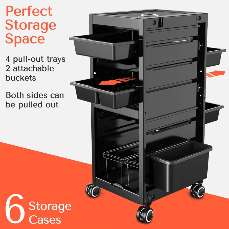 Rolling Manicure Salon Beauty Hair Cart Utility Caddy Mobile SPA Tattoo Hairdresser Barber Tools Storage Trolley with Drawers
