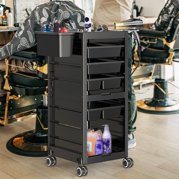Rolling Manicure Salon Beauty Hair Cart Utility Caddy Mobile SPA Tattoo Hairdresser Barber Tools Storage Trolley with Drawers