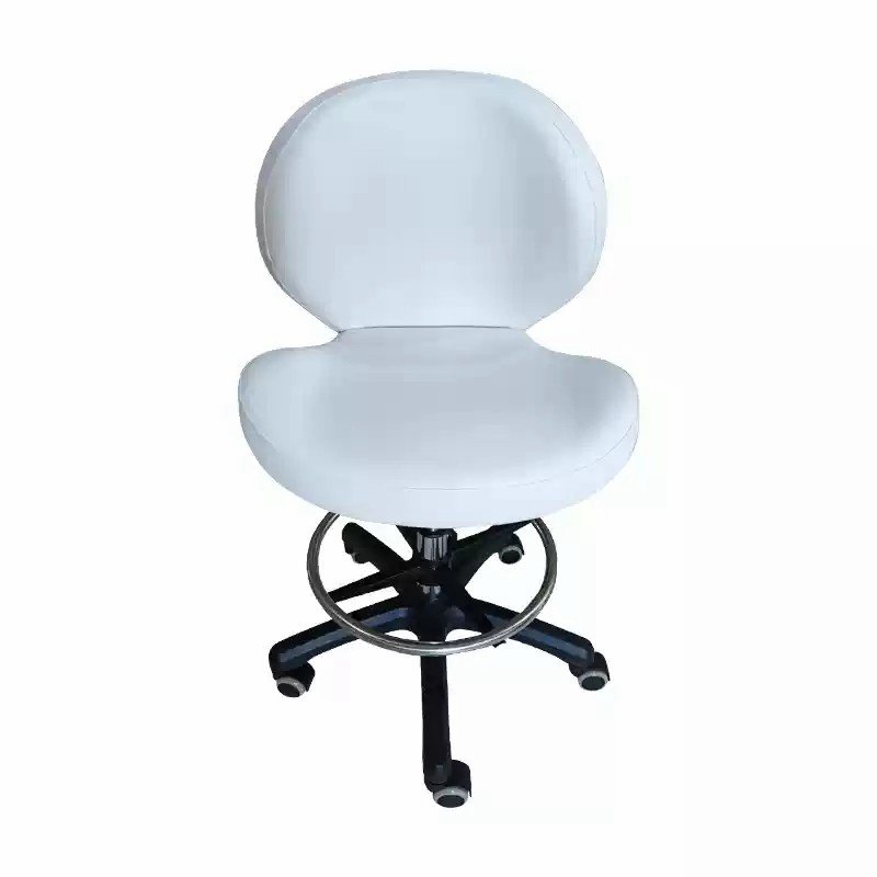 Hot-Selling Medical Brown PU Chair Salon Stool Non-Slip Adjustable Height Rolling Backrest Chair For Barber Shop