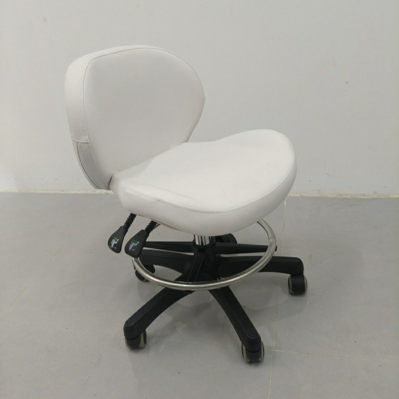 Hot-Selling Medical Brown PU Chair Salon Stool Non-Slip Adjustable Height Rolling Backrest Chair For Barber Shop