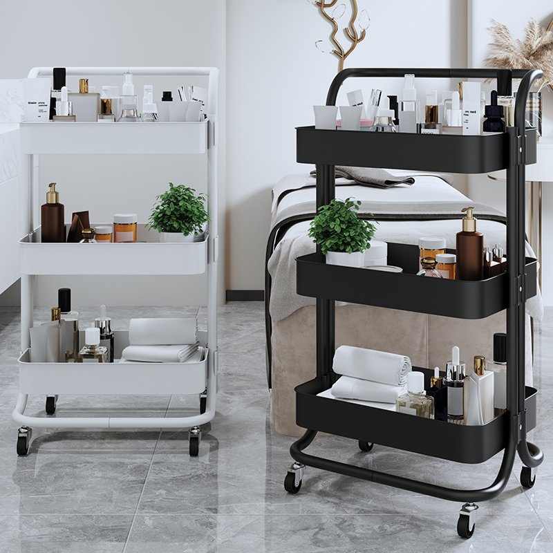 Hot-sale Salon Tools Hairdressing hand Cart with wheel Metal Beauty Salon Trolley