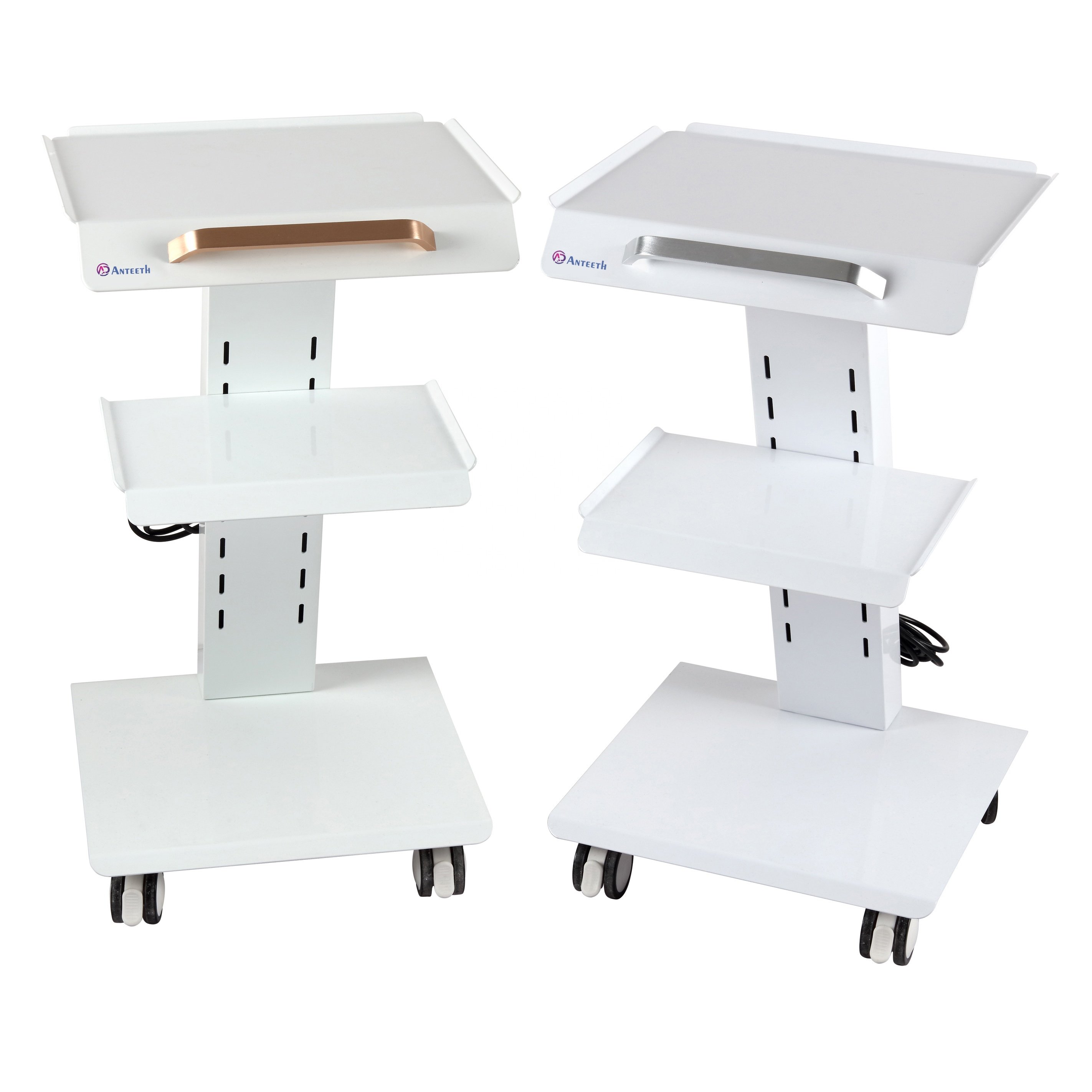 Mobile 3 Layer Socket Beauty Medical Beauty Salon Trolley Stainless Steel Dental Tool Cart Furniture White Salon Trolley
