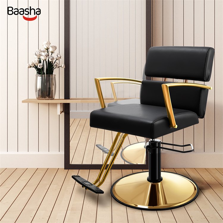 Multi-Function Salon Furniture Chair Modern Gold Styling Salon Chair With High Density Sponge Seat