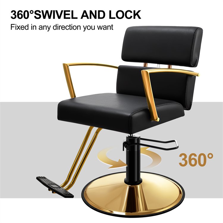 Multi-Function Salon Furniture Chair Modern Gold Styling Salon Chair With High Density Sponge Seat