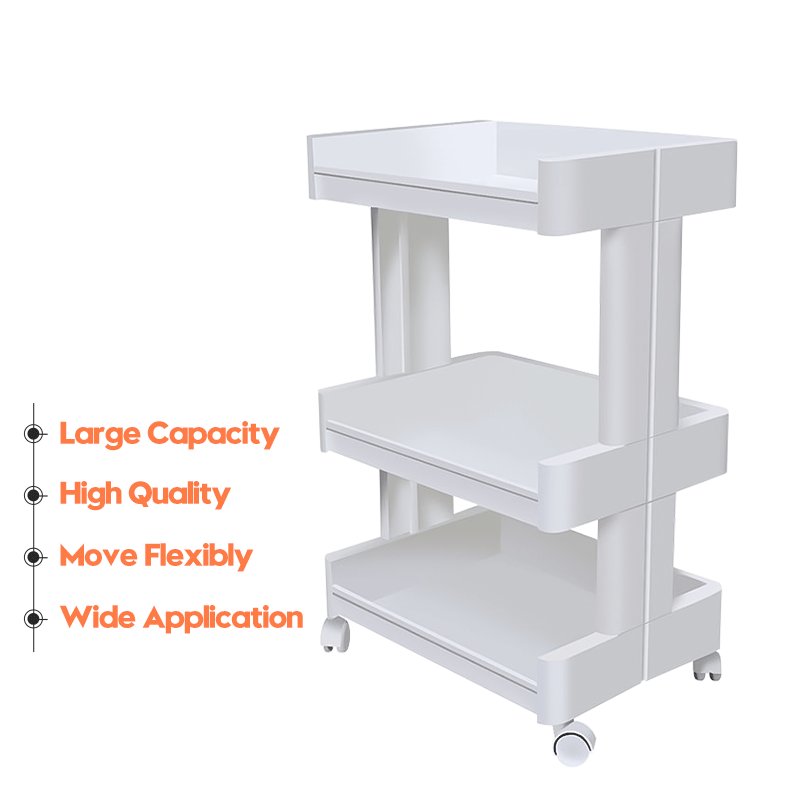 Large Capacity Acrylic Lash Cart Organizer White Eyelash Tray Storage Cart With Wheels