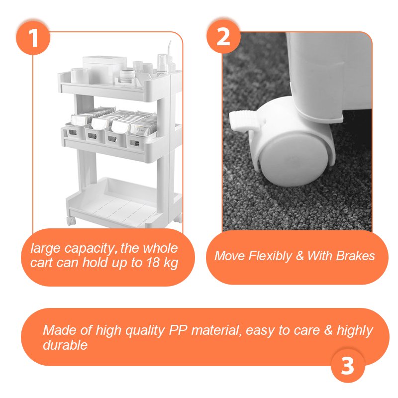 Large Capacity Acrylic Lash Cart Organizer White Eyelash Tray Storage Cart With Wheels