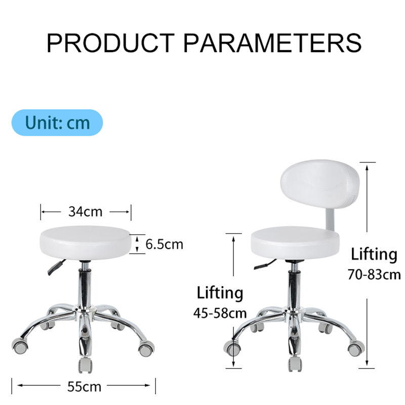 Furniture Salon Equipment White Small Stool Saddle Chair Barber Chair