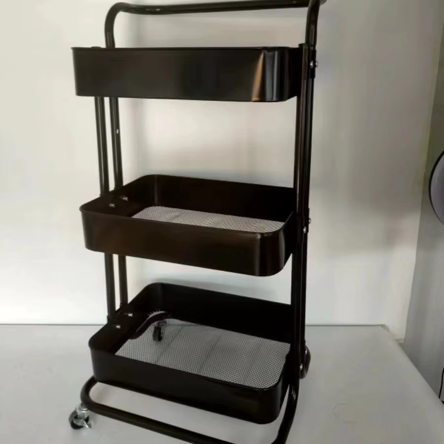 3 Durable Rolling Trolley Multi-storey Cart Storage Shelf Movable Gap Storage Rack Kitchen Bathroom Slim Slide Organizer