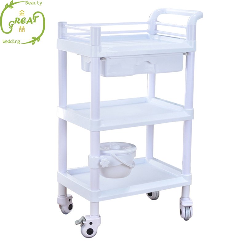 Factory Price OEM ODM Beauty Facial White Cheap Hairdressing Spa Hair Salon Trolley