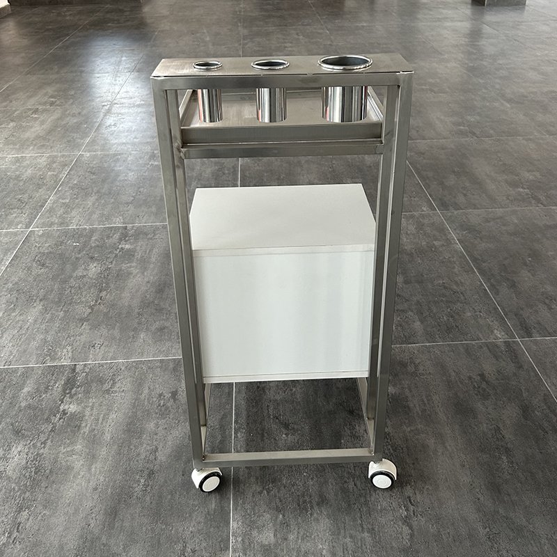 Luxury white MDF material trolley salon furniture stainless steel beauty salon trolley
