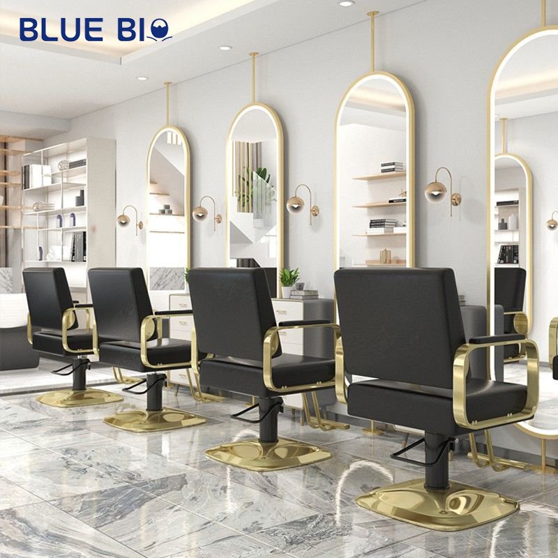 Modern Hair Salon Furniture Equipment Shaving Chair Luxury Golden Barbershop Hairdressing Styling Barber Chair