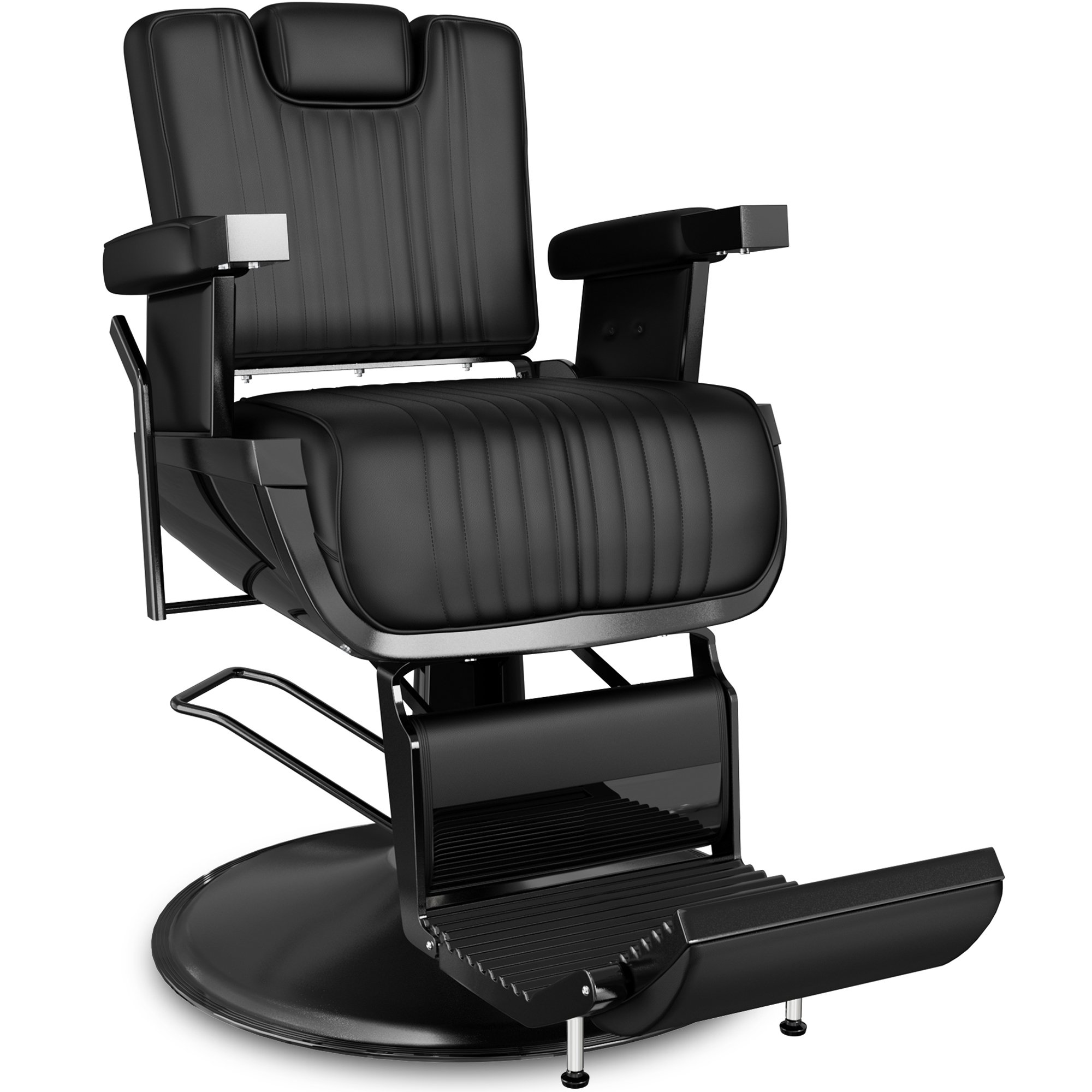China Custom Made Comfortable Seating Adjustable Backrest Hair Hairdressing Cheap Salon Chair All Black Barber Chair