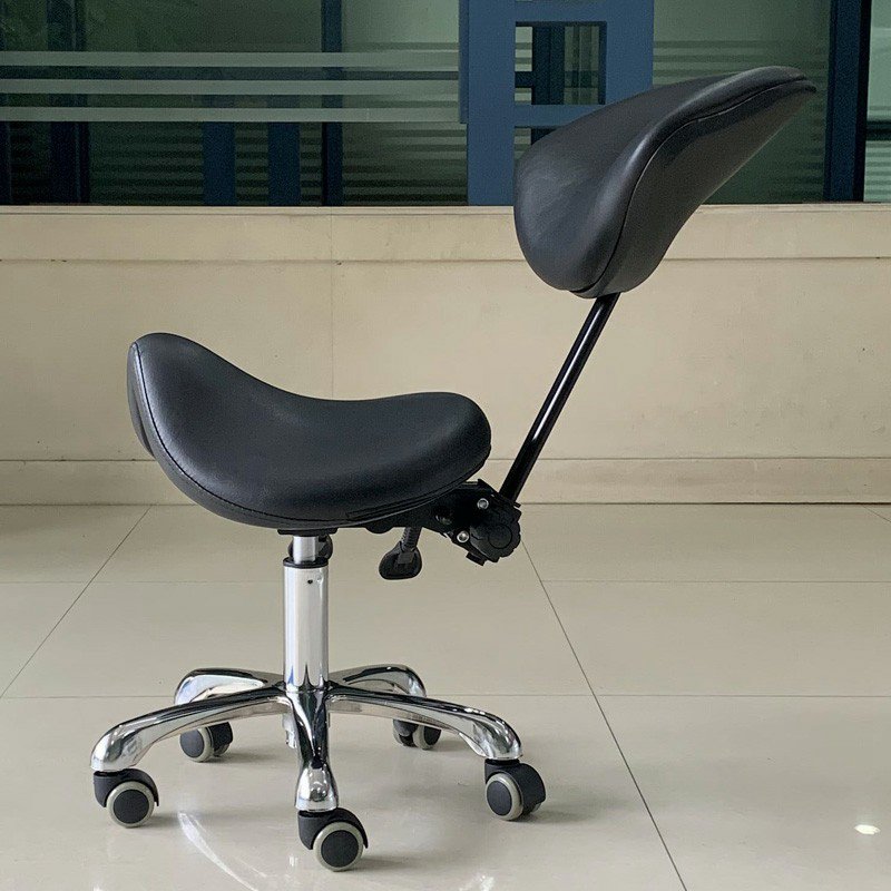 Factory Price Swivel Barber Chair Beauty Salon Stool Saddle Leather Bar Chair Aesthetic Chair Saddle with Back