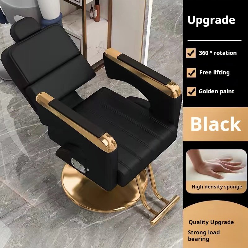 modern professional black beauty men's barber chairs massage reclining hairdressing salon barber chair
