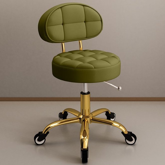 Novelty Design Color Bar Leather Counter Stool Metal Frame Back Barber Chair With Wheel Beauty Salon