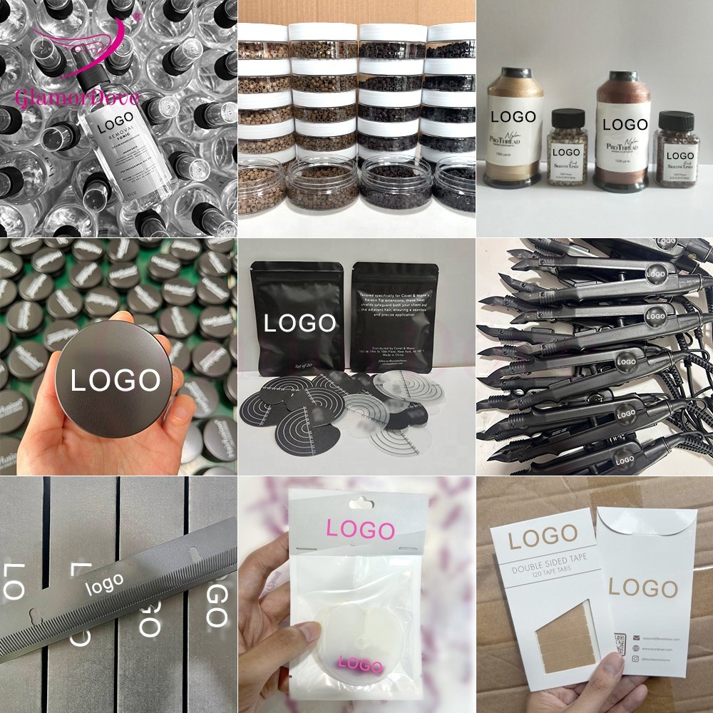 Custom Logo Best Hair Extension Beauty Salon Tool Trolley Brush Plier Micro Nano Rings Weaving Thread Tape Keratin Glue Remover
