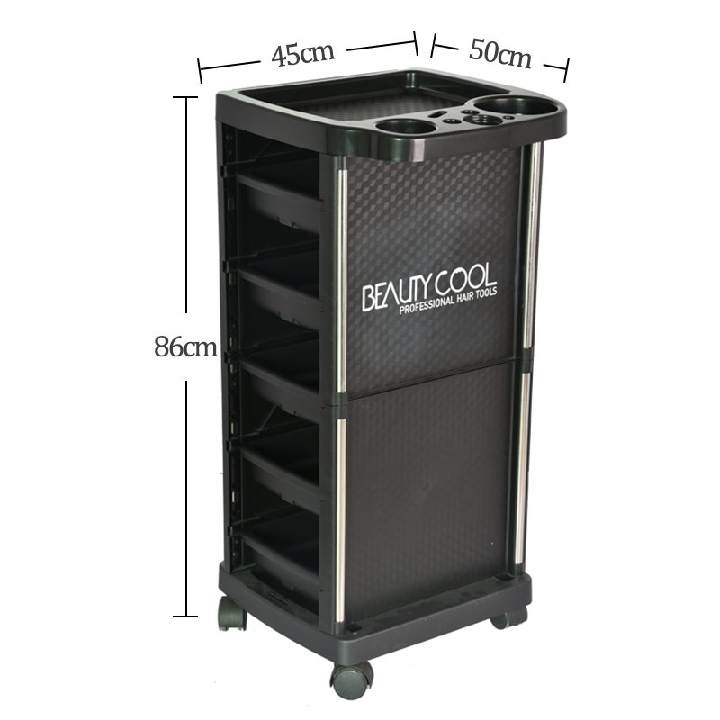Whole black Beauty hair salon trolley cart with five drawers