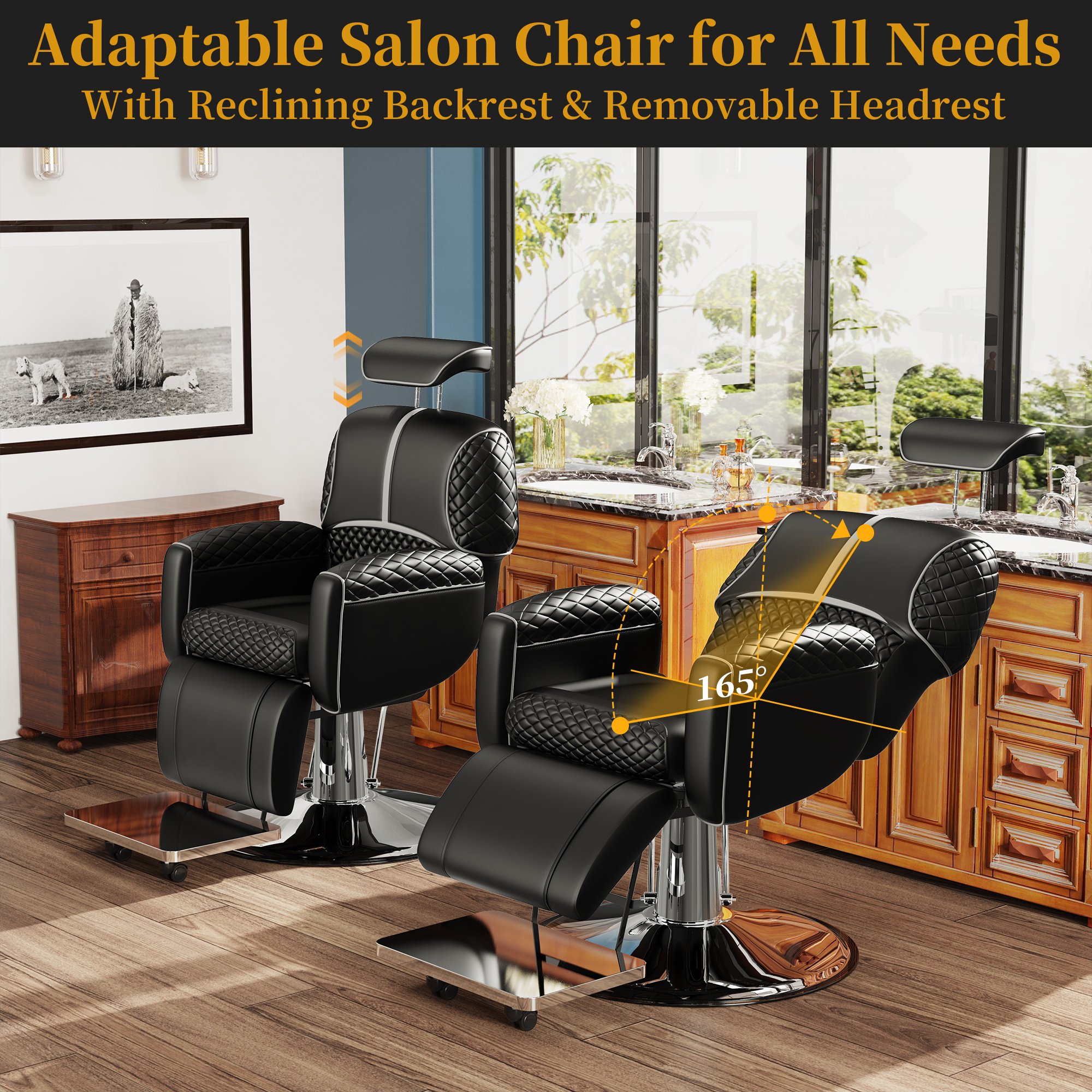 Adjustable Backrest Modern Professional Hair Salon Chair Reclining Barber Chair Comfortable Salon Furniture Beauty Spa Use