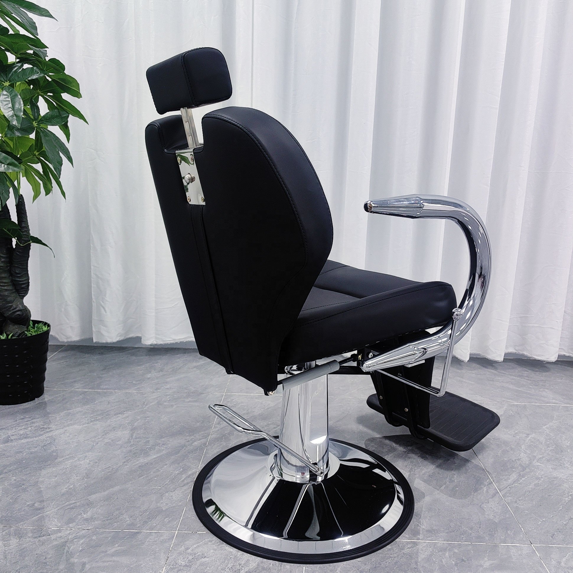 Chinese professional barber chair hydraulic salon chair recliner manufacturer with foldable backrest wholesale