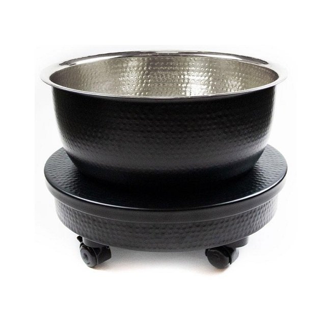 Decorative Foot Spa Bowl Metal Pure Copper Outside Powder Coated Finished Metal Pure Copper Pedicure Spa Bowl with Trolley