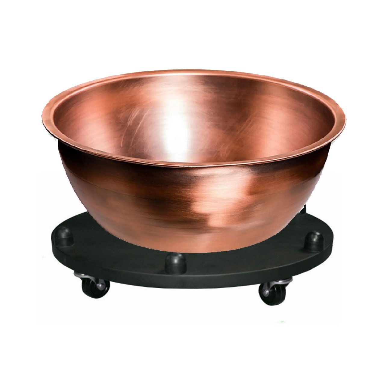 Decorative Foot Spa Bowl Metal Pure Copper Outside Powder Coated Finished Metal Pure Copper Pedicure Spa Bowl with Trolley