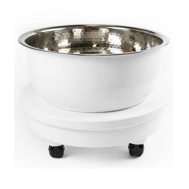 Decorative Foot Spa Bowl Metal Pure Copper Outside Powder Coated Finished Metal Pure Copper Pedicure Spa Bowl with Trolley