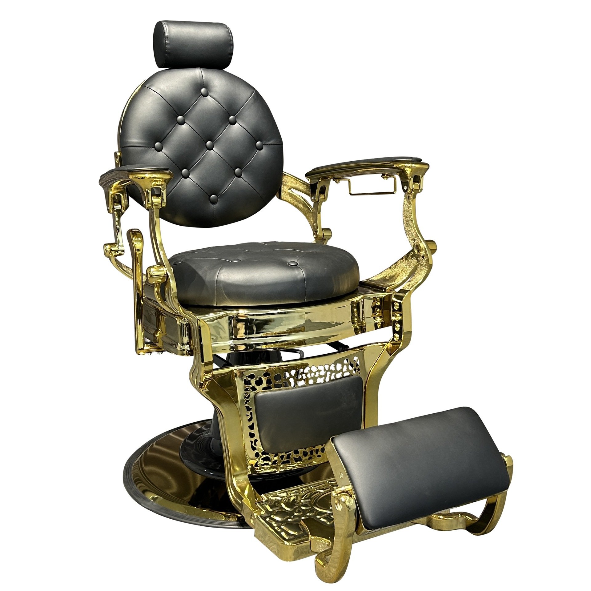 Fashion Gold Red Classic Black Vintage Belmont Barber Chair Hydraulic Pump Reclining Chair Barber For Hair Salon