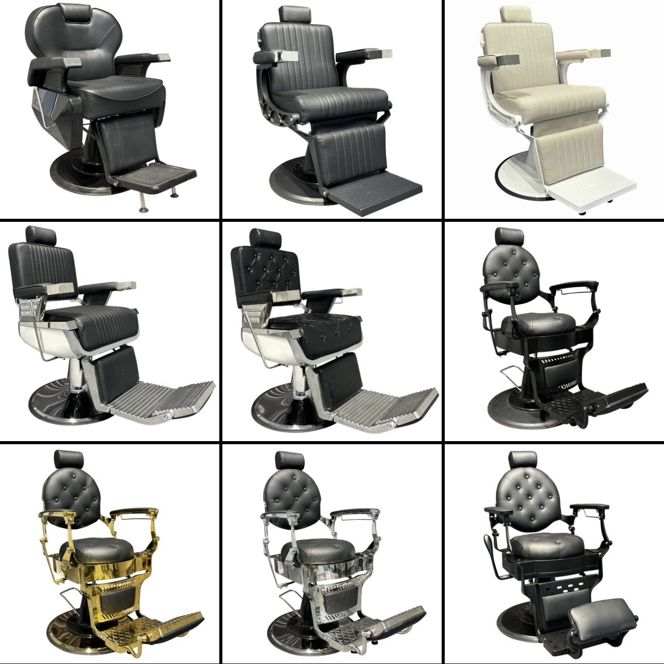 Fashion Gold Red Classic Black Vintage Belmont Barber Chair Hydraulic Pump Reclining Chair Barber For Hair Salon