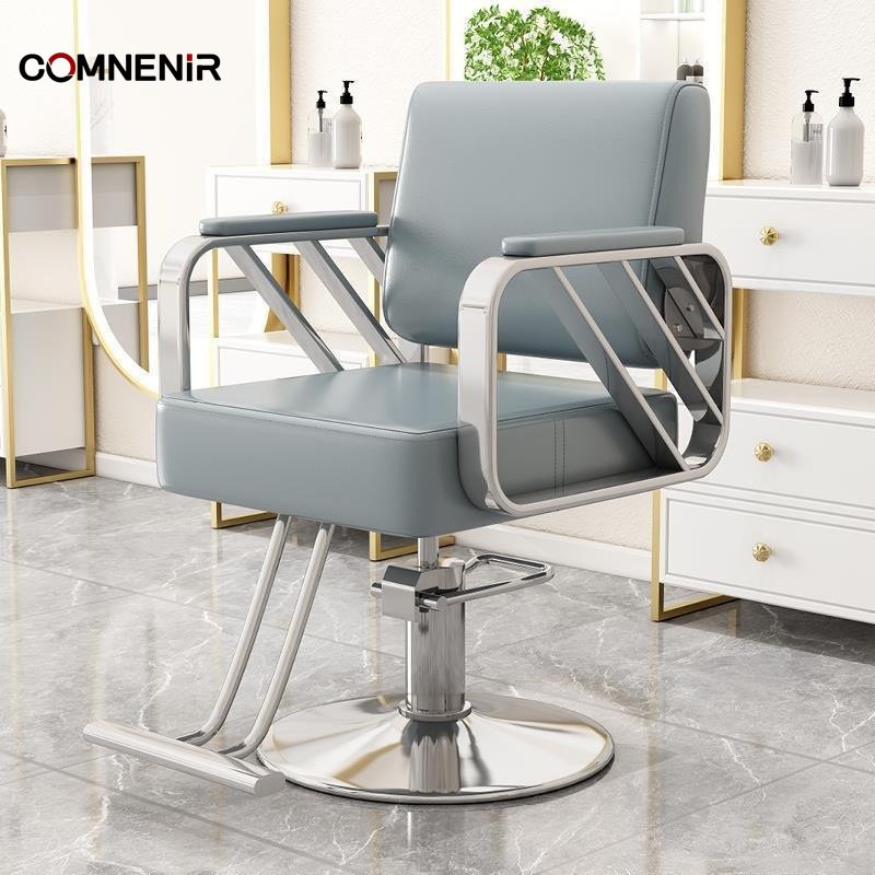 Vintage Black Barber Chair Heavy-Duty Antique Hair Salon Equipment Custom Cheap Hairdressing Furniture