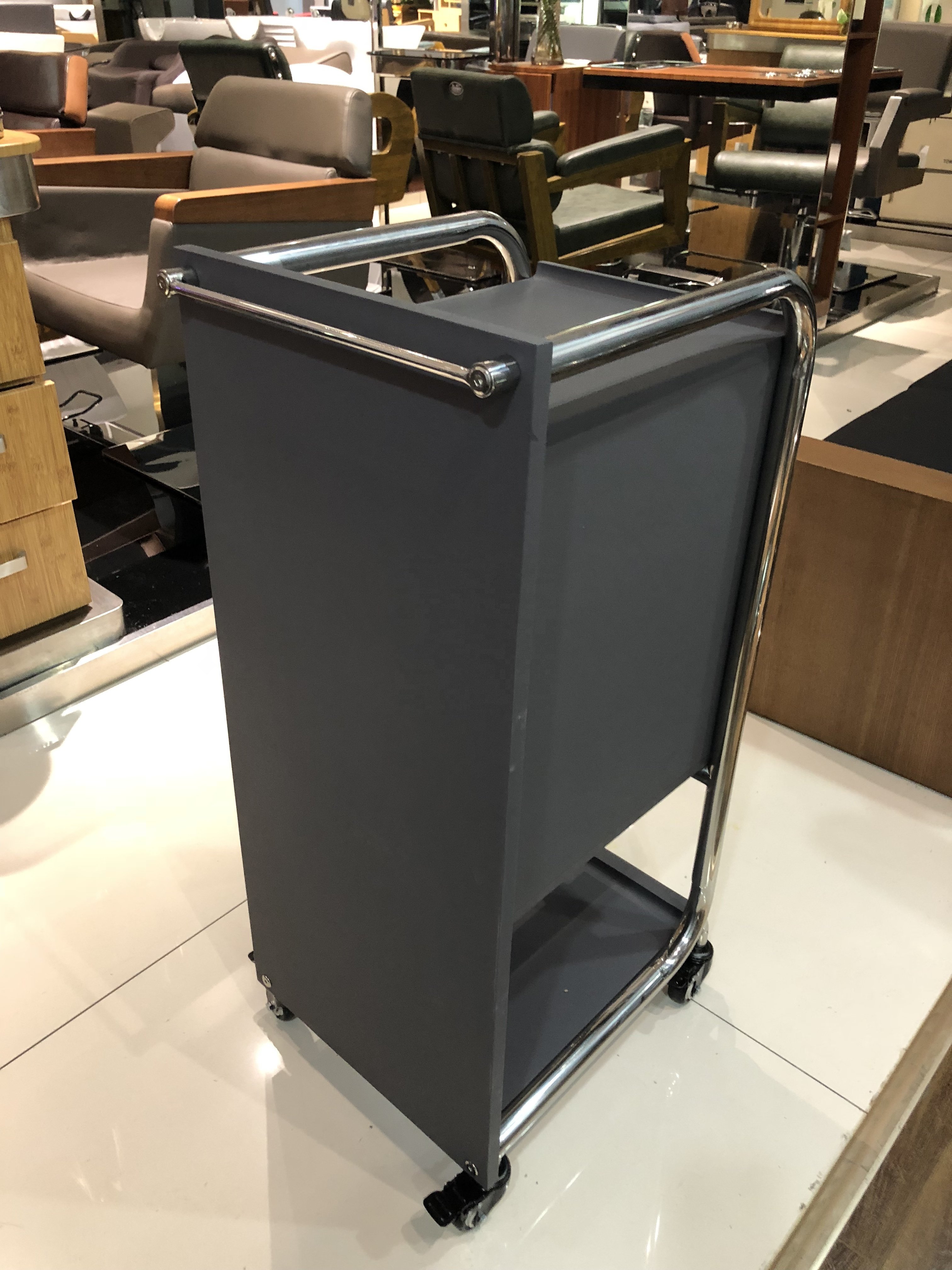 Hair Beauty Tool Fashionable Stainless Steel Lockable Gold Trolley Cart Beauty Salon Trolley