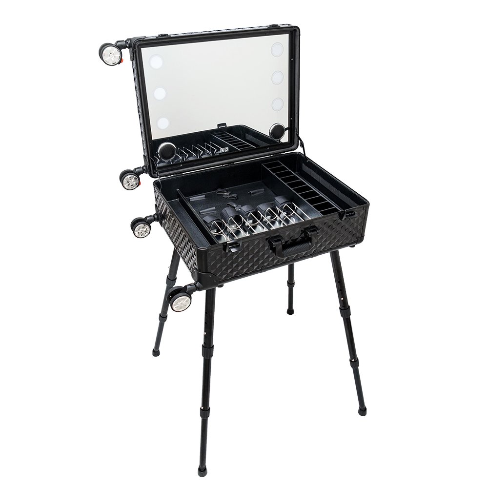 High Grade Luxury Salon Hairdresser tool case aluminum trolley rolling barber table Barber Tools Case With Lock wheels & music