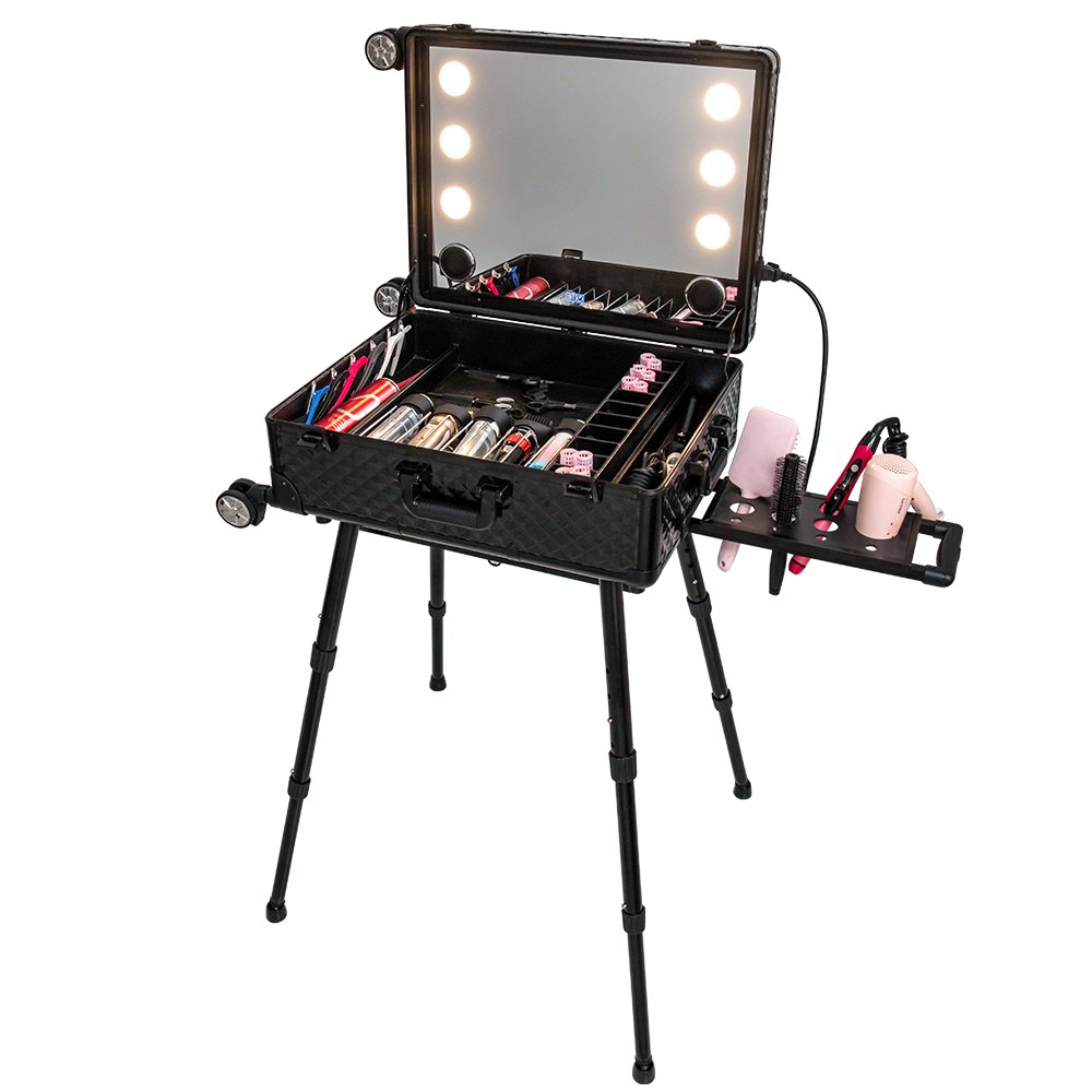 High Grade Luxury Salon Hairdresser tool case aluminum trolley rolling barber table Barber Tools Case With Lock wheels & music