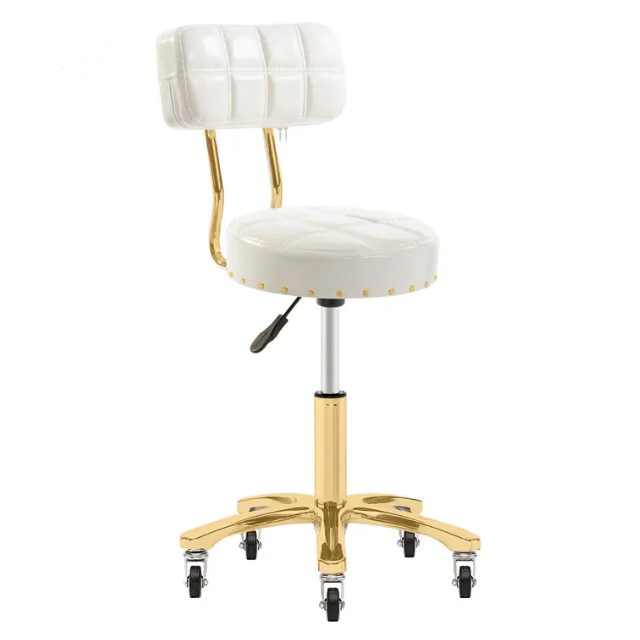 Gorgeous Beauty SPA Adjustable Rolling Hairdressing Gold Master Tony Master Chair Salon Stool