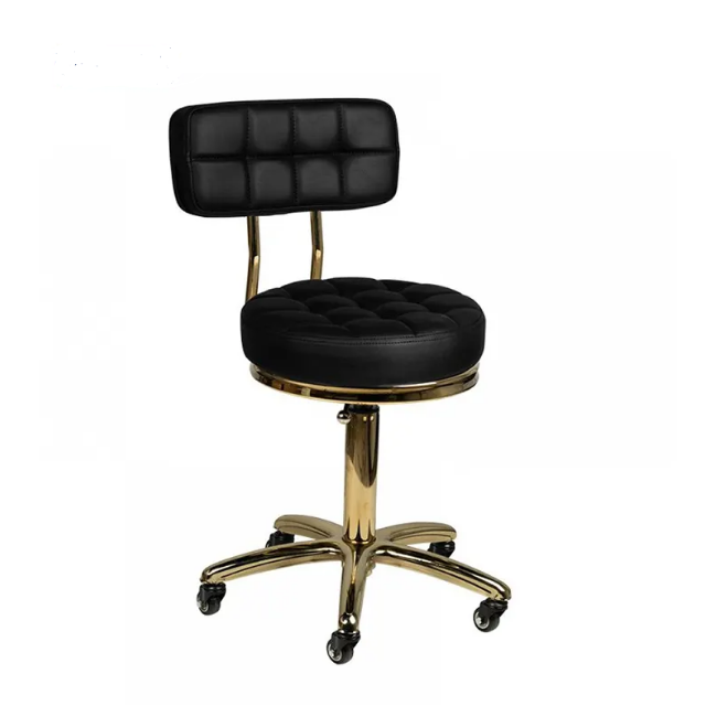Gorgeous Beauty SPA Adjustable Rolling Hairdressing Gold Master Tony Master Chair Salon Stool