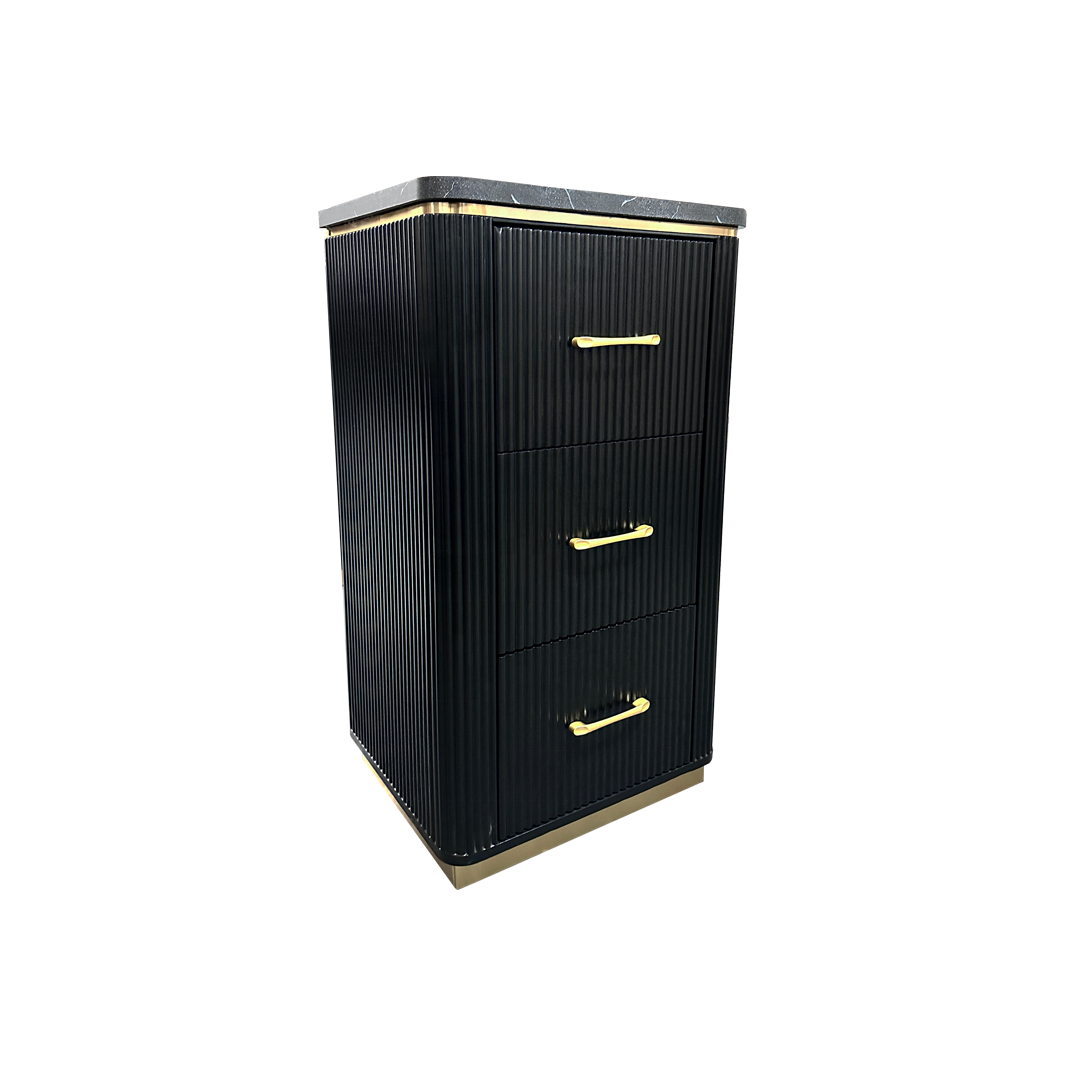 modern MDF painted luxury cheap salon cabinet stations with storage with appliance holders for hair salon