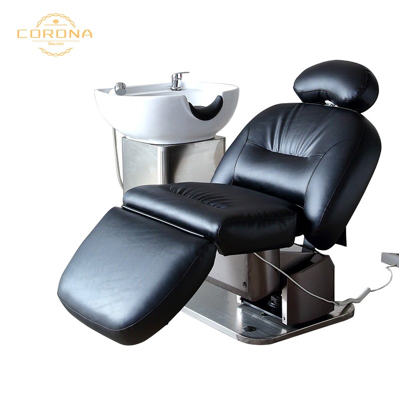 Luxury Reclining Lay Down Hair Washing Chair Electric Shampoo Chair For Salon