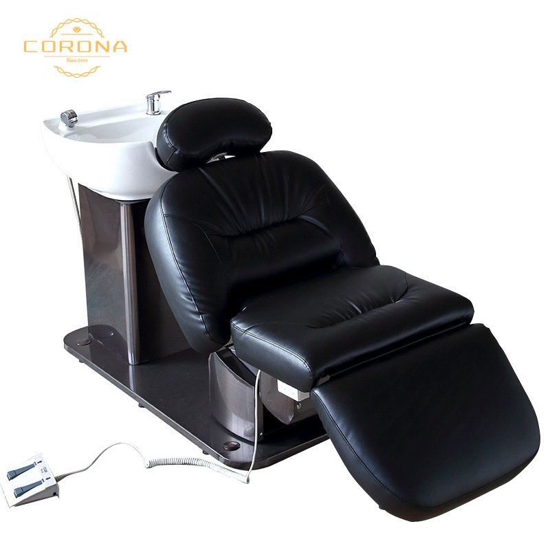 Luxury Reclining Lay Down Hair Washing Chair Electric Shampoo Chair For Salon