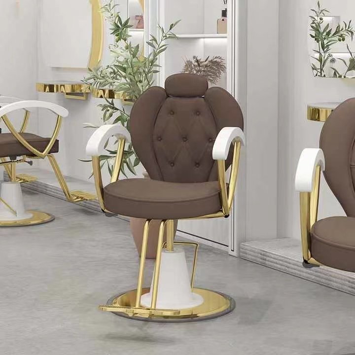 New Design Cream Color Hot Sale Modern Barber Salon Styling Chair Hairdressing Chair Saloon Chairs For Beauty Salon