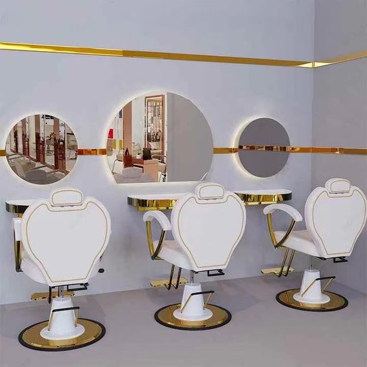 New Design Cream Color Hot Sale Modern Barber Salon Styling Chair Hairdressing Chair Saloon Chairs For Beauty Salon