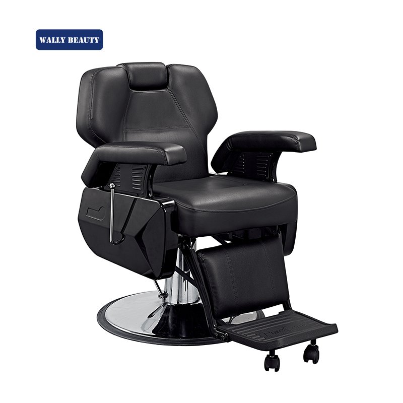 hairdressing chair wholesale hair salon hydraulic pump modern Classic Reclining luxury black barber chairs for men