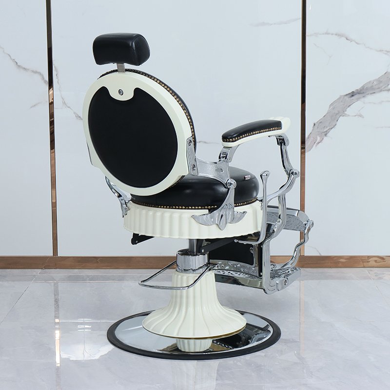 Jincheng reclining hydraulic pump antique black salon chair men's barber chair luxury classic hair salon furniture