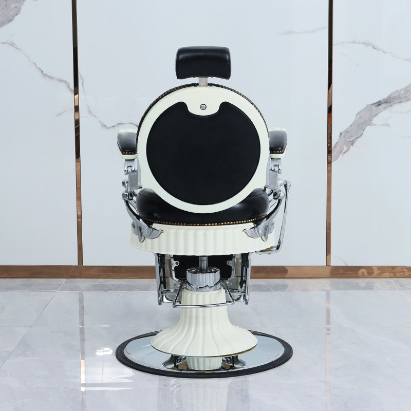 Jincheng reclining hydraulic pump antique black salon chair men's barber chair luxury classic hair salon furniture