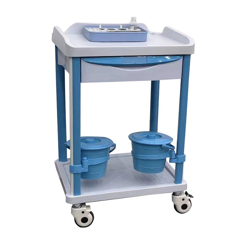 Hospital Mobile Drawers Medical Nursing Treatment Trolley Cart With The Table Is Formed By ABS Mold
