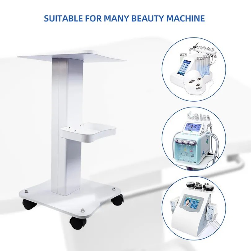 4 Wheels Movable Stand Desktop Trolley Cart Holder Rolling Trolley For Beauty Salon Spa Hydro Face Machine